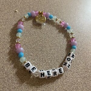 Little Words Project “Be Here Now” blue pink and white bracelet NEW